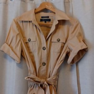 Anne Klein Safari Military Shirt Dress - Fits an XL and has stretch